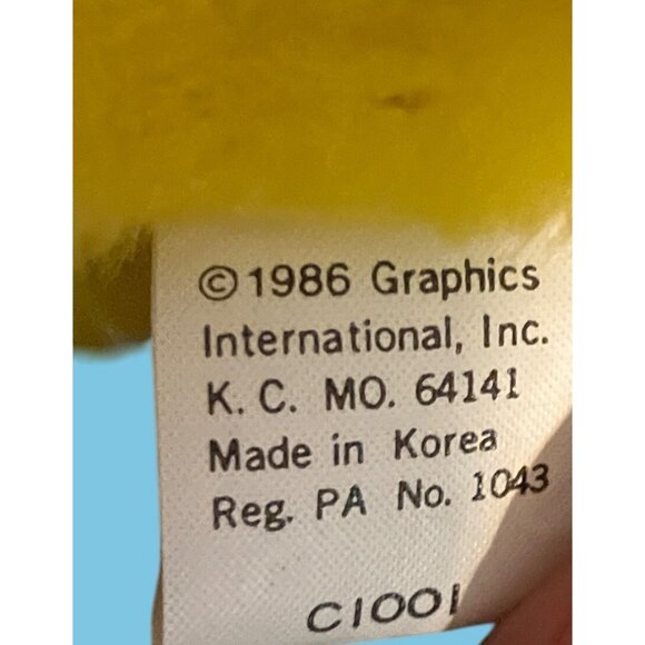 Crayola Burger King Plush Yellow Teddy Bear 1986 - Picture 4 of 12